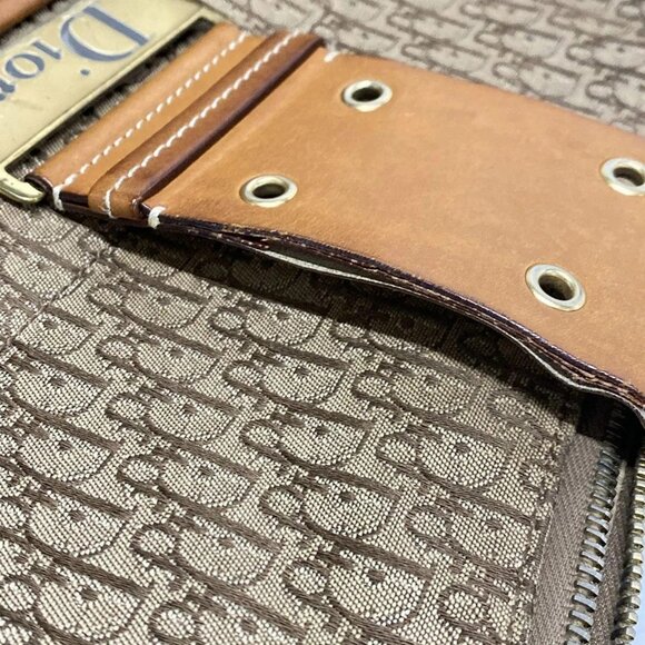 Auth DIOR/ChristianDior Street Chic/Trotter Beige Dark Brown Brown Jacquard - Picture 13 of 16
